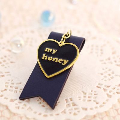 heart strap ribbon - honey