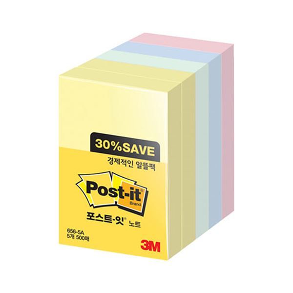 포스트잇 노트 알뜰팩 4색 656 (51x76)