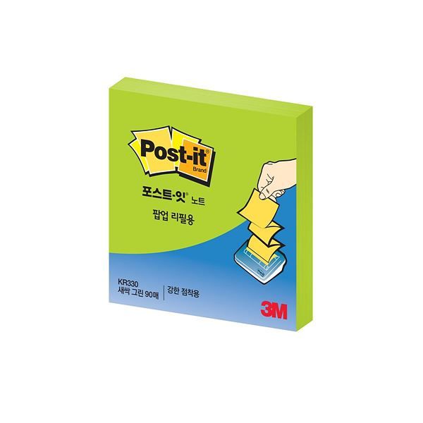 포스트잇 노트 팝업 리필용(새싹그린) KR330