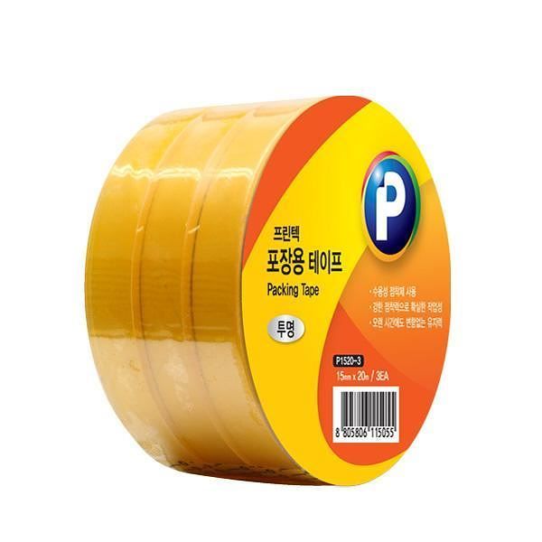 P1520-3 포장용테이프 투명 3롤 15mm x20m