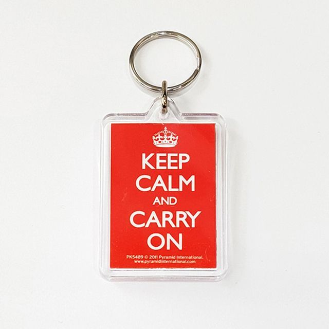 PK5489 아크릴 키링 KEEP CALM AND CARRY ON (RED)
