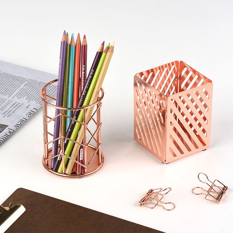 팬시아 메탈 로즈골드 펜꽂이 필기구 트레이
