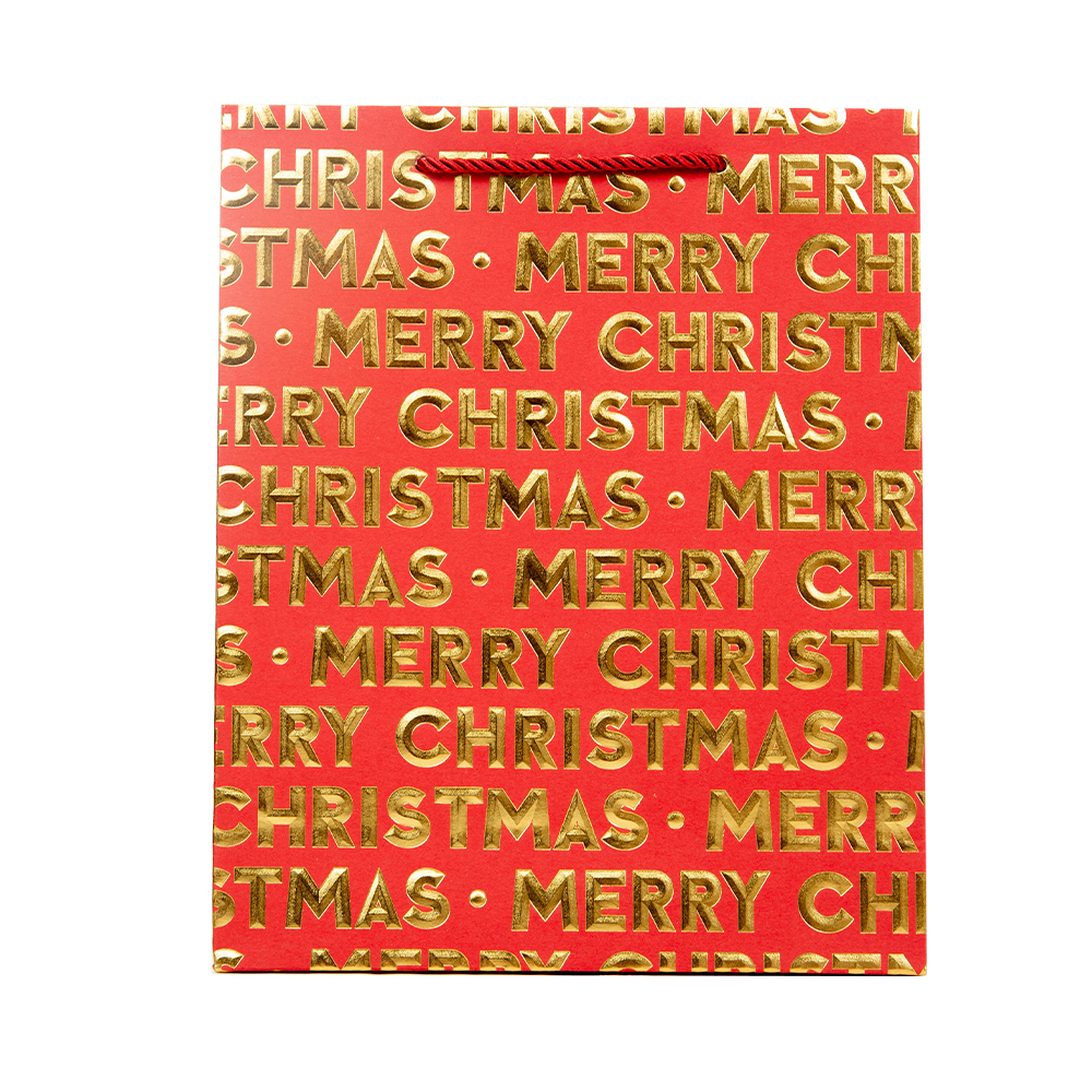 X-mas 3D 금박 쇼핑백(중)  [260 x 100 x 320mm] (10개1세트)