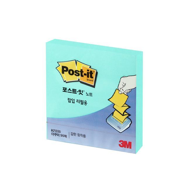포스트잇 노트 팝업 리필용(아쿠아) KR330