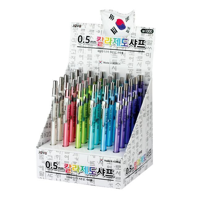 디스플레이용  투명 칼라 제도샤프 0.5mm (30본입)