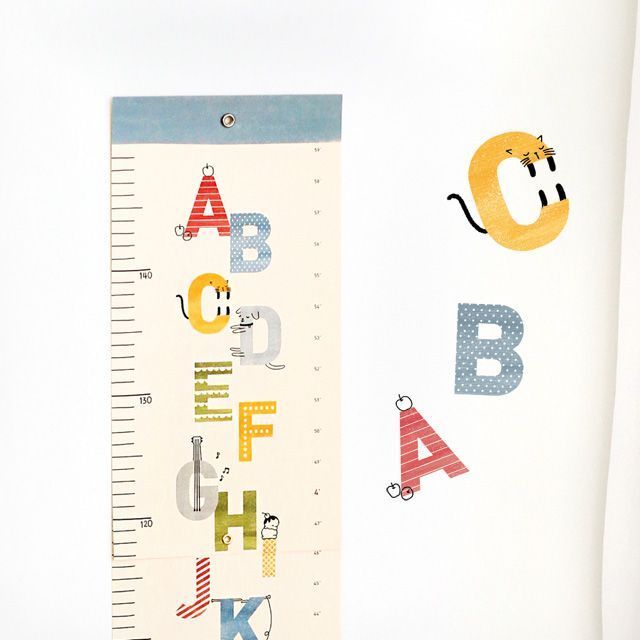 코니테일 키재기 포스터 - 알파벳  아기키재기자 벽걸이 
