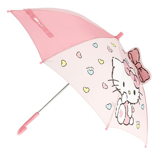 헬로키티 53cm 리본 입체 홀로그램 장우산