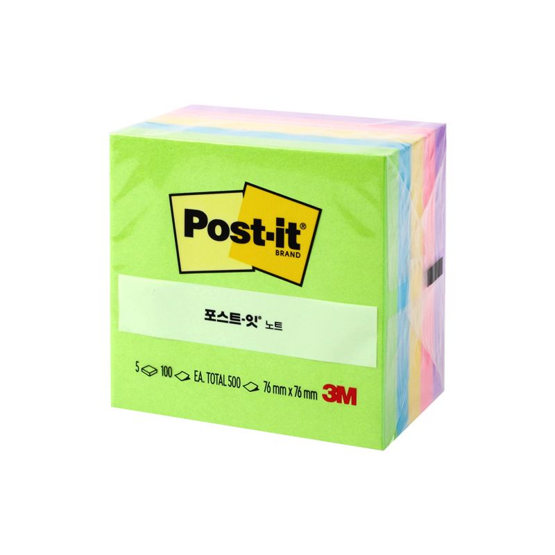 포스트잇 노트 컬러팩 (플로랄 판타지) 654-5AU 76X76mm 5색 500매