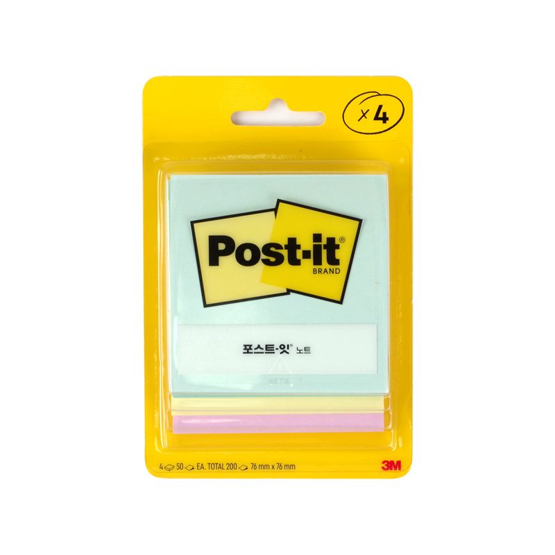 포스트잇 노트 컬러팩 (마르세이유) 5401-4AP 76X76mm 4색 200매