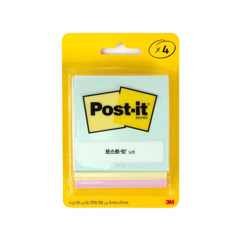 포스트잇 노트 컬러팩 마르세이유 4색 5401 (76x76)