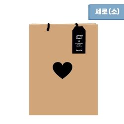크라프트 쇼핑백 하트직사각 세로 (10매1세트) 20X28X10 (소) FP5-4