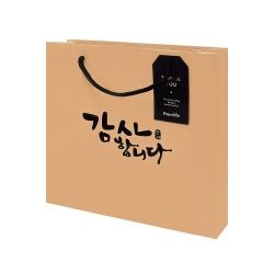 크라프트 쇼핑백 감사 정사각 (10매1세트) 25X24X10 (중) 