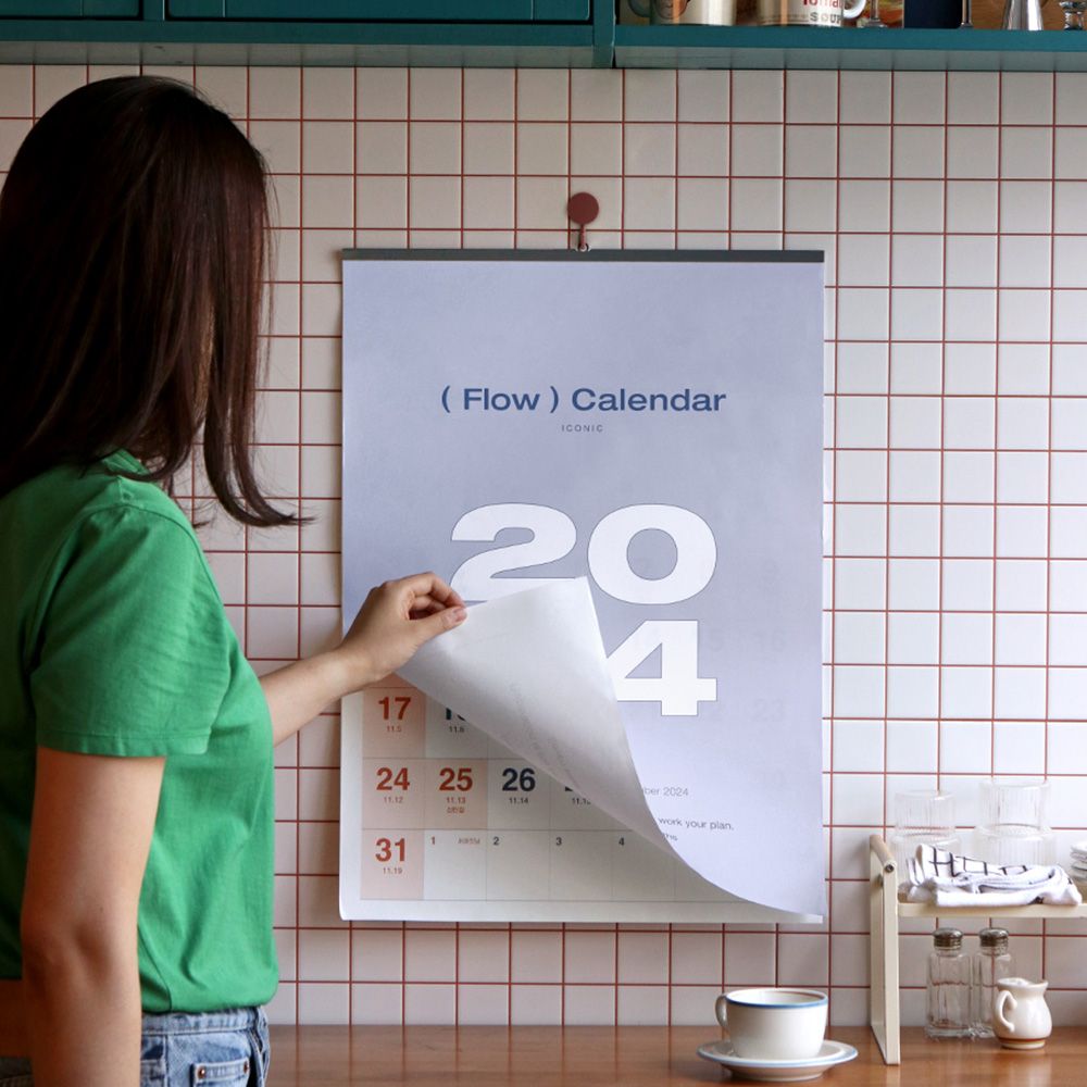 2024 플로우 월 캘린더 A2 대형 벽걸이 달력