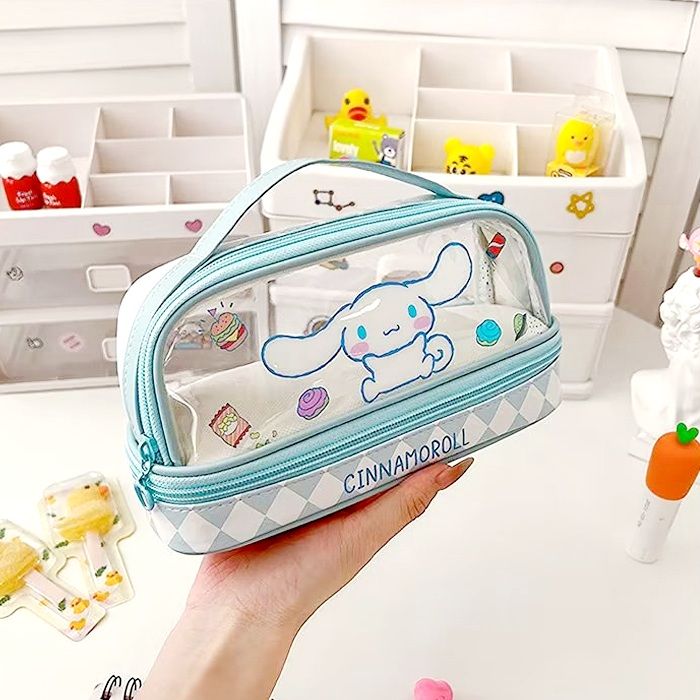 시나모롤 투명 이중 필통 파우치