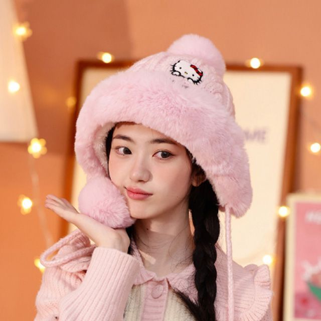 헬로키티 뽀글이 볼 모자
