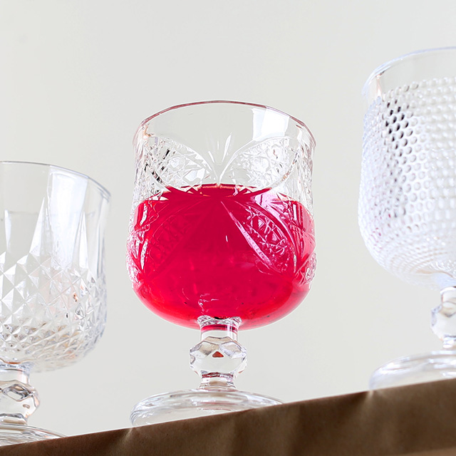 크리스탈 고블렛잔_나비 185ml (4개 1세트)