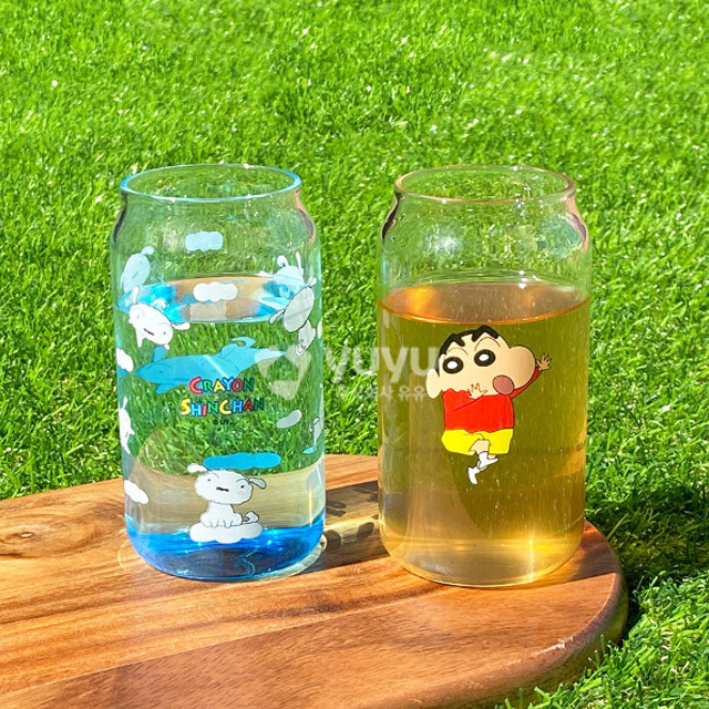 짱구 글라스컵 2P 세트_짱구＆흰둥이