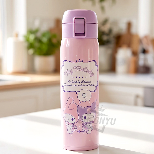 마이멜로디x쿠로미 원터치 스텐 보틀 480ml