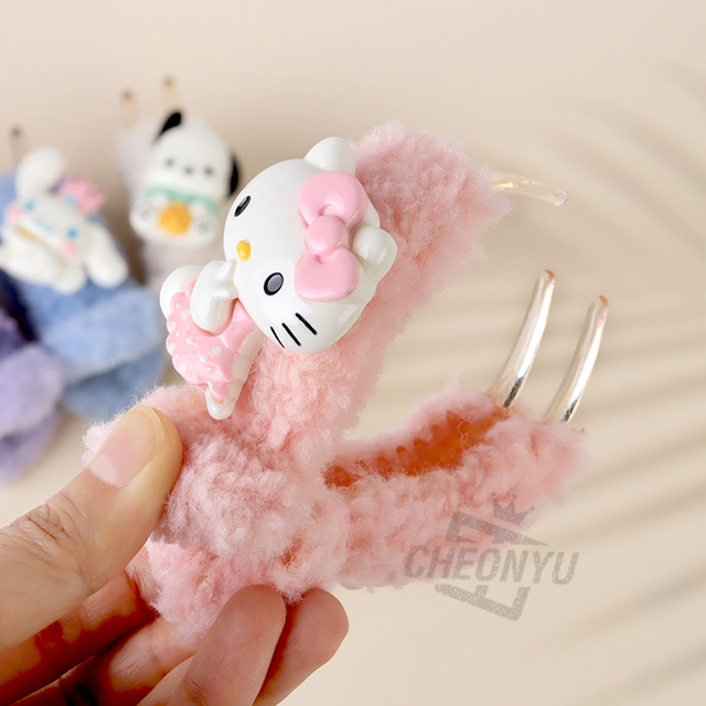 산리오 미니 털 집게핀 01