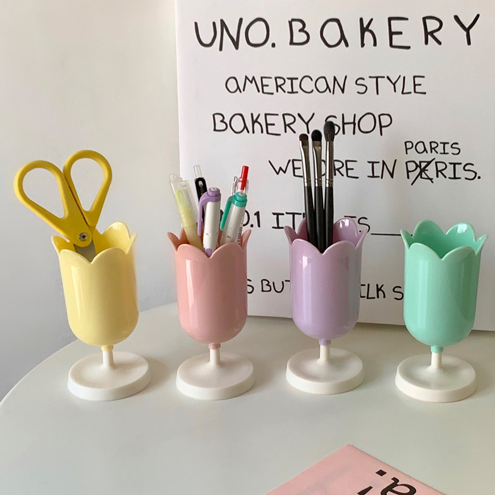 파스텔 망고 튤립통 연필꽂이