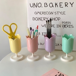 파스텔 망고 튤립통 연필꽂이