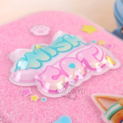 위시캣 투명 엠보 필통