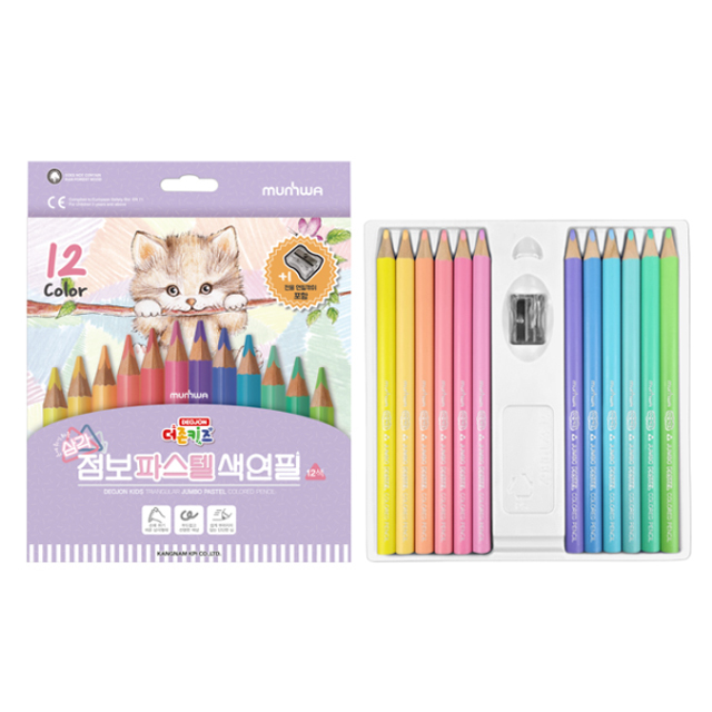 더존 키즈 점보 파스텔 색연필 12색