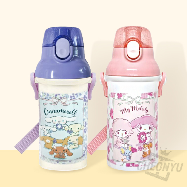 산리오 플라워리스 원터치 물통 400ml