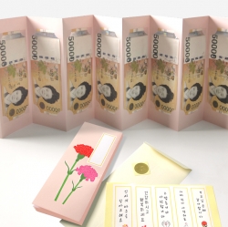 카네이션 병풍 용돈봉투