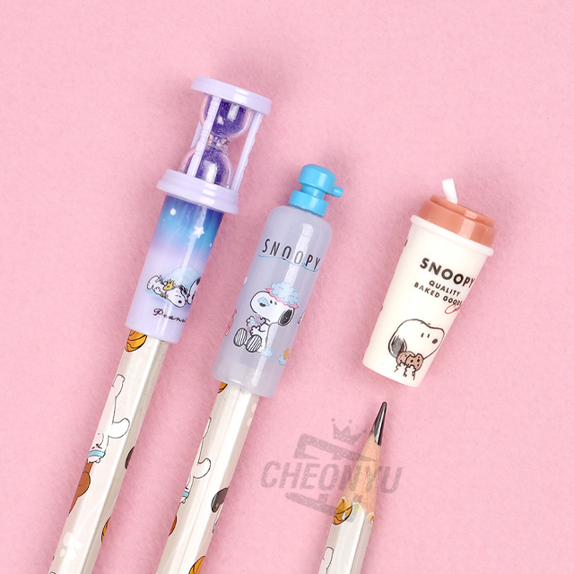 스누피 패러디 연필캡 3P