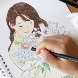 답하고 색칠하다 (지금의 나) 컬러링 북  질문 북 (어른 학습지⑨)