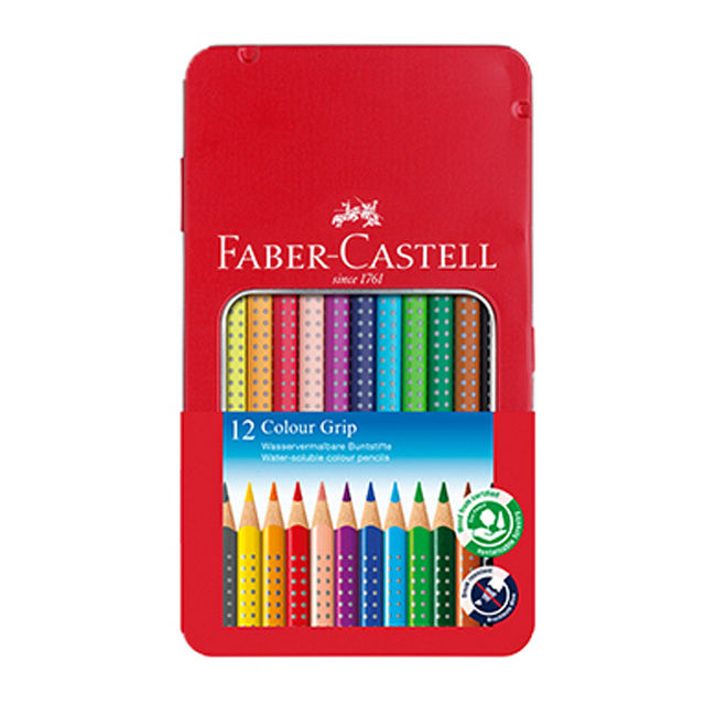 파버카스텔 그립 색연필 12색_틴케이스