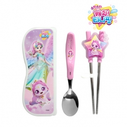 슈팅스타 캐치티니핑 스푼 양손 교정젓가락 케이스 세트_오로라핑