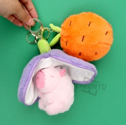 후르츠 지퍼 카피바라 봉제 인형 키링_낱개 (랜덤발송)