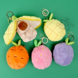 후르츠 지퍼 카피바라 봉제 인형 키링_낱개 (랜덤발송)