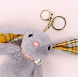 진주토끼 봉제 인형 키링_낱개 (랜덤발송)