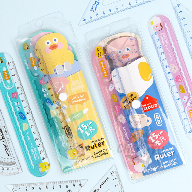 kinbor x Brunch Brother 15cm 자 각도기 세트 (랜덤발송)