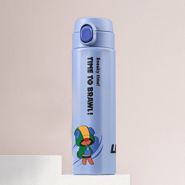 브롤스타즈 더보틀 엣지 원터치 이중 스텐 텀블러 500ml_레온