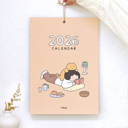 2026 일상 A4 벽걸이 달력 (일러스트 포스터 캘린더)