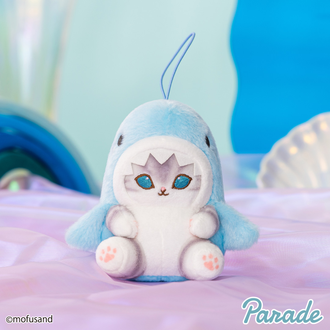 모후샌드 파스텔 상어냥 마스코트 가방고리 10cm_블루