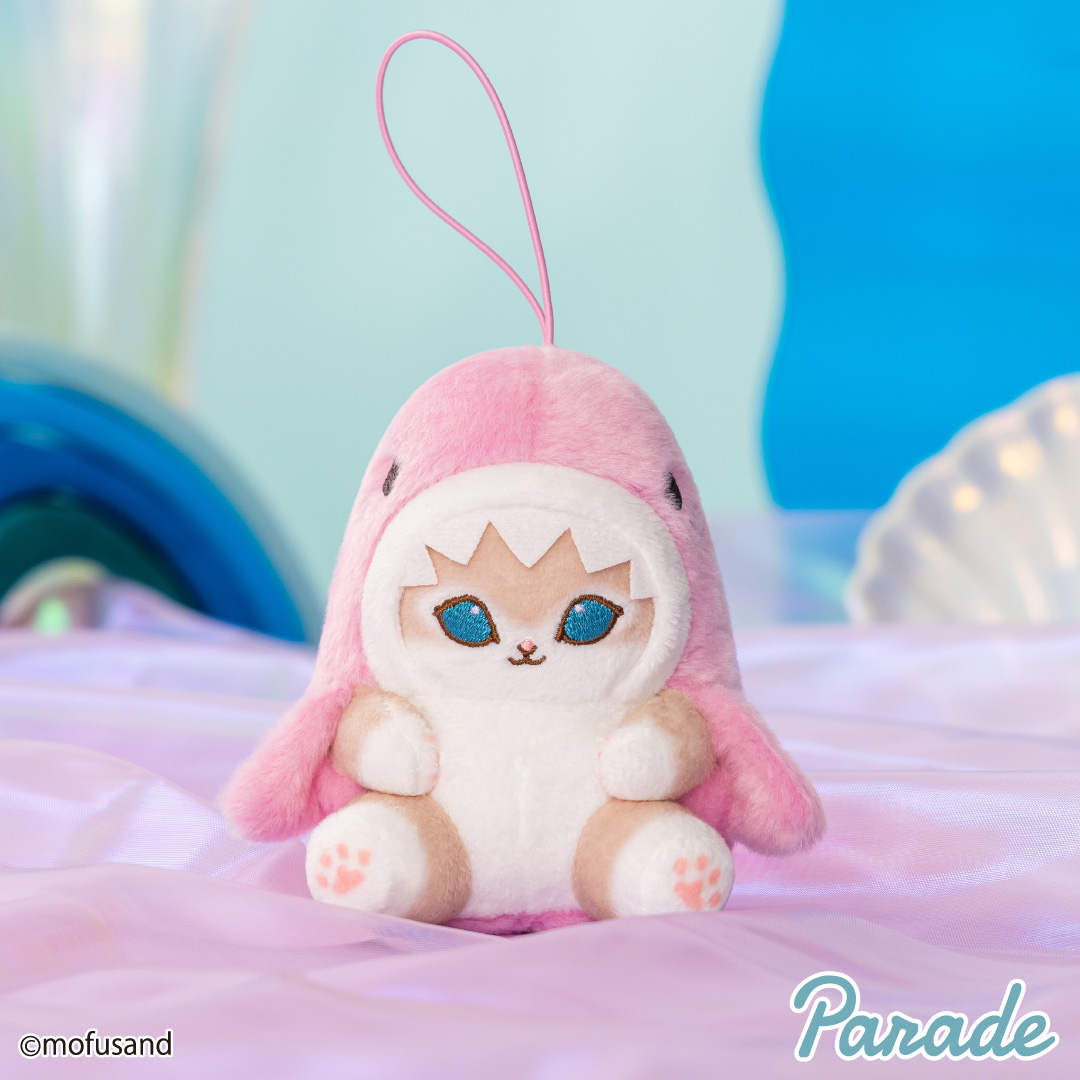 모후샌드 파스텔 상어냥 마스코트 가방고리 10cm_핑크