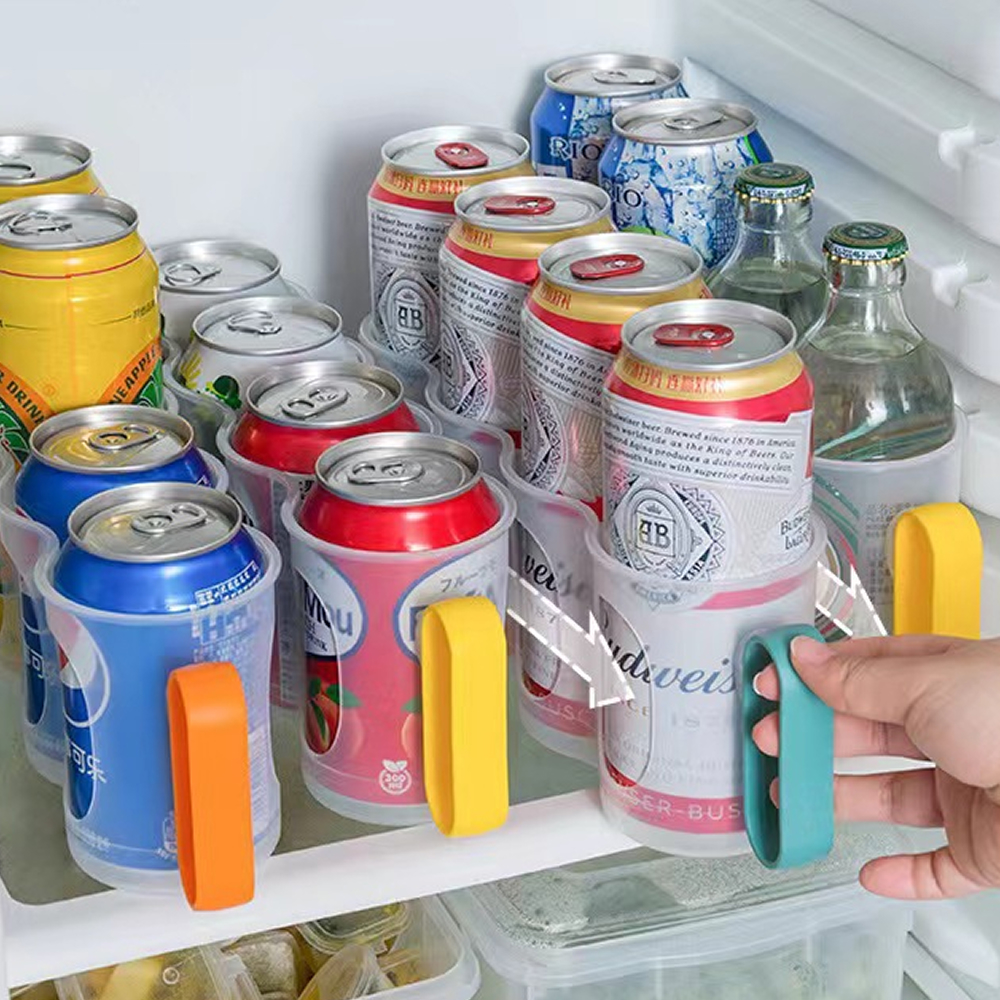 손잡이 있는 캔맥주 캔음료 냉장고 보관 디스펜서  정리함 보관대