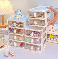 토끼 책상정리 미니 서랍 수납함 2칸