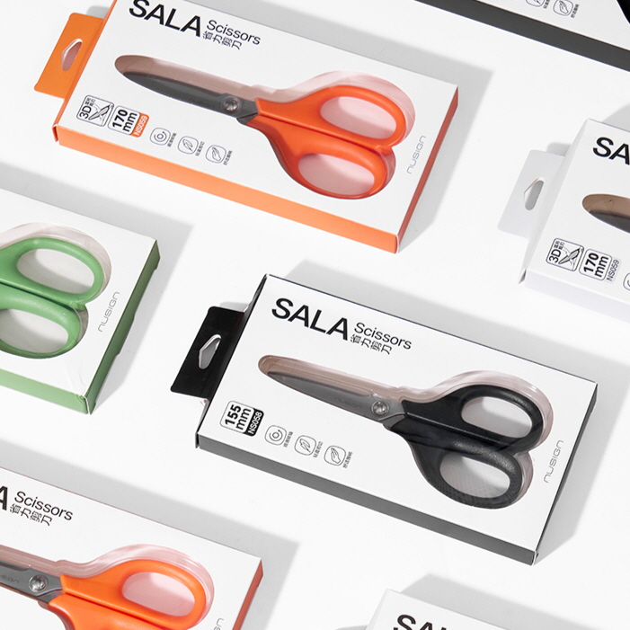 누사인 티타늄 코팅 사무용 3D커브가위