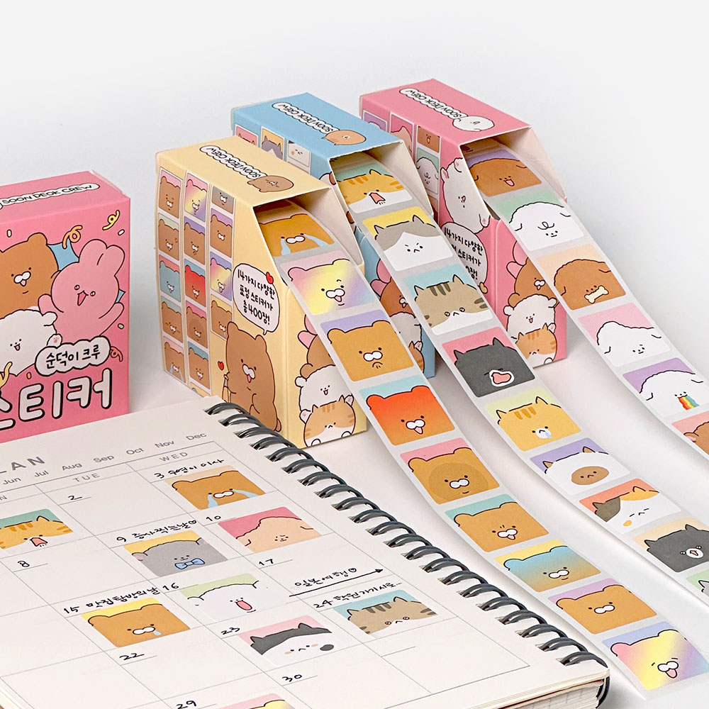 순덕이크루 롤 스티커 400장 (랜덤발송)