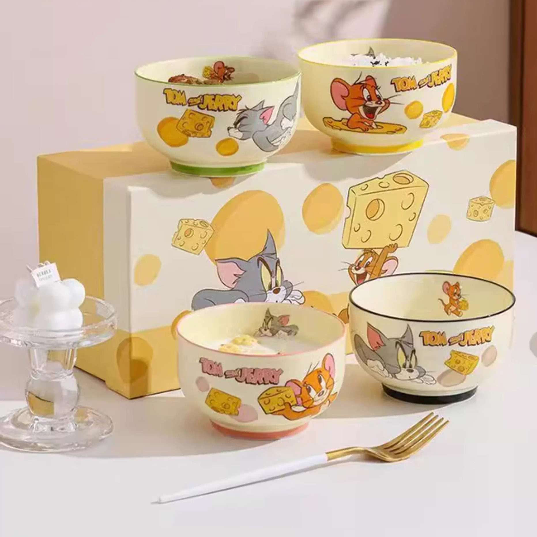 톰과제리 세라믹 밥그릇 세트