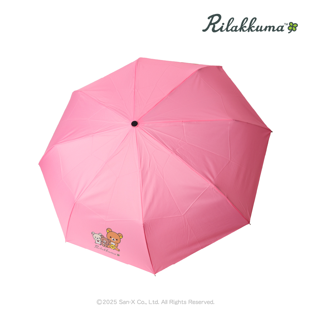 리락쿠마 핑크 3단 자동우산 55cm