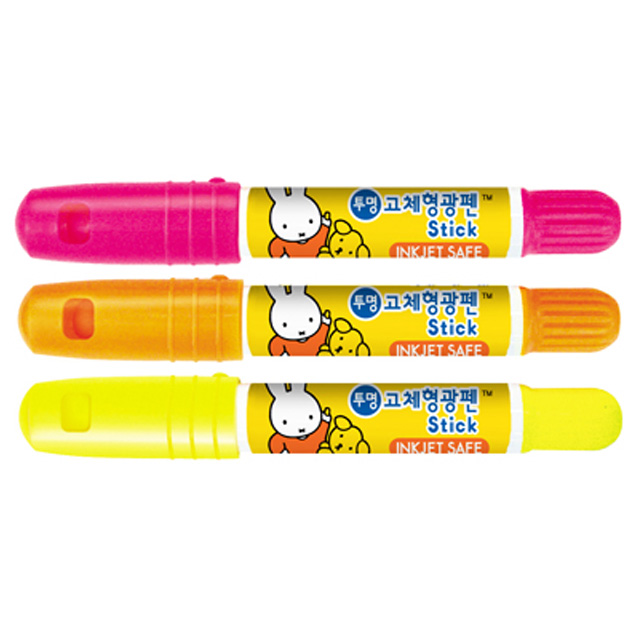 미피 제트스틱 고체 형광펜 3색 세트