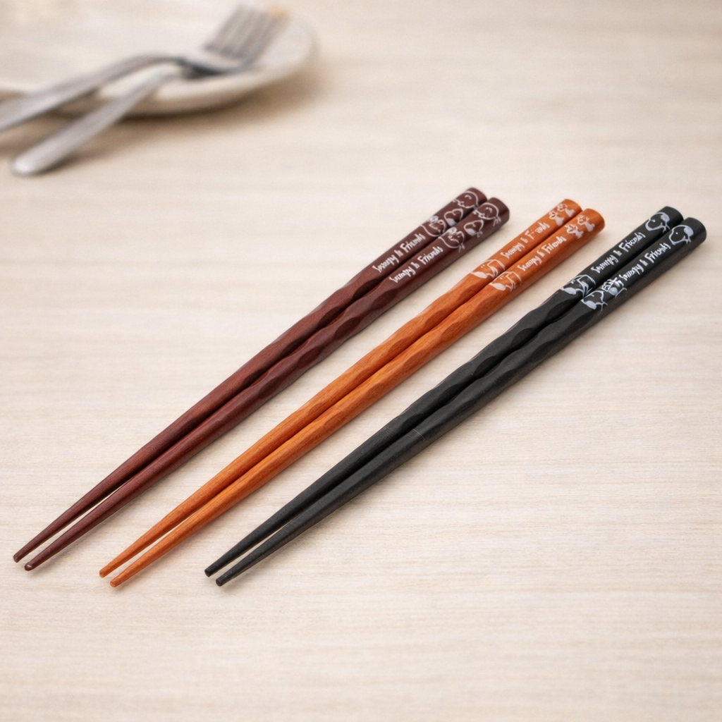 스누피&프렌즈 잡기 쉬운 나무젓가락 23cm 3P