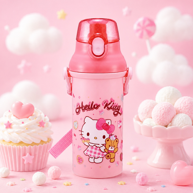 헬로키티 팬시 원터치 물통 480ML